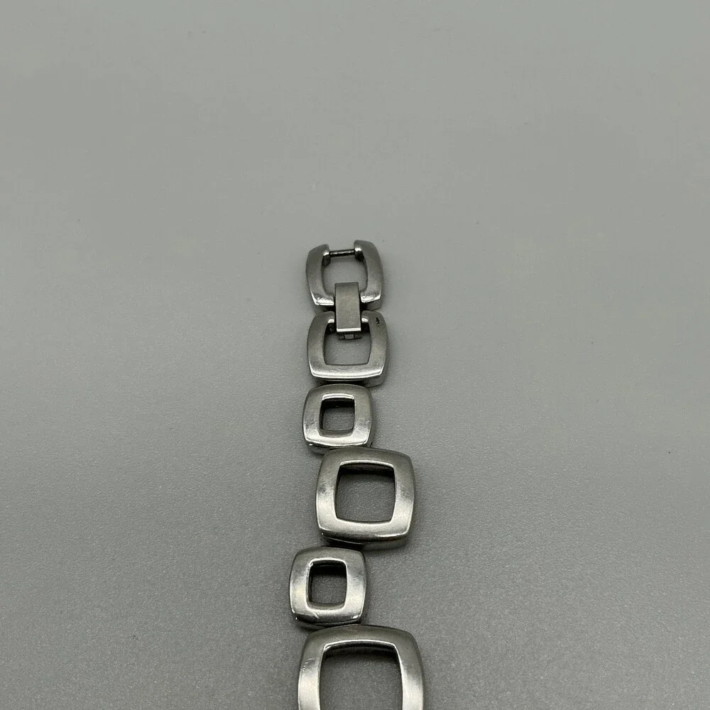 Fossil ES1869 Womens Watch 22mm Stainless Square Link New Battery 7.5